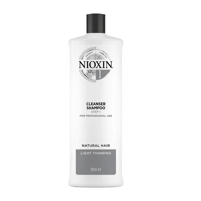 Nioxin 3-part System 1 Cleanser Shampoo for Natural Hair with Light Thinning 1000ml - Galaxy Hair & Beauty Roscommon